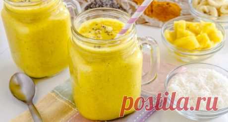 Чудесный смузи из банана и куркумы для очищения печени