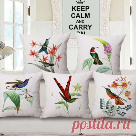 etui tytoniu Zdjęcie – Szczegółowe New Bird Floral Design Casual Style Sofa Throw Pillow Case Cotton Linen Decorotive Cushion Cover 45x45cm Capas De Almofada Zdjęcie w Cushion Cover od Shop1665606 Store | Aliexpress.com | Grupa Alibaba