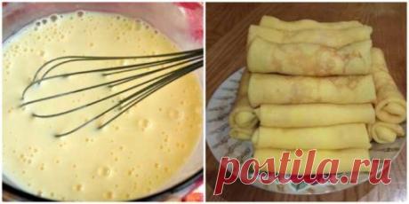 Рецепт вкусных блинчиков на молоке по бабушкиному рецепту