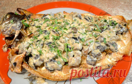 Запечённая горбуша под грибами | Кулинарная Фея