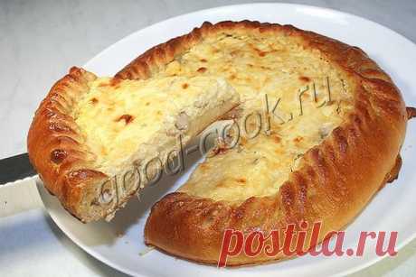 Открытый пирог с курицей и сыром!..
