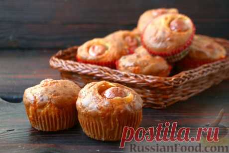 Рецепт: Сырные маффины на кефире, с сосисками на RussianFood.com