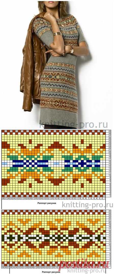 Вяжем Платье с жаккардами, как у Ralph Lauren