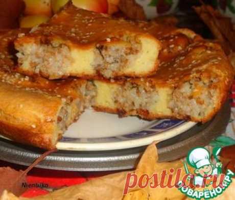 Пирог с рисовыми тефтельками.