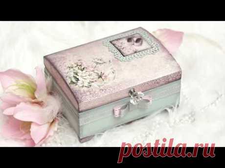 Decoupage PUDEŁKO DZIECIĘCE chrzciny, baby shower - DIY tutorial