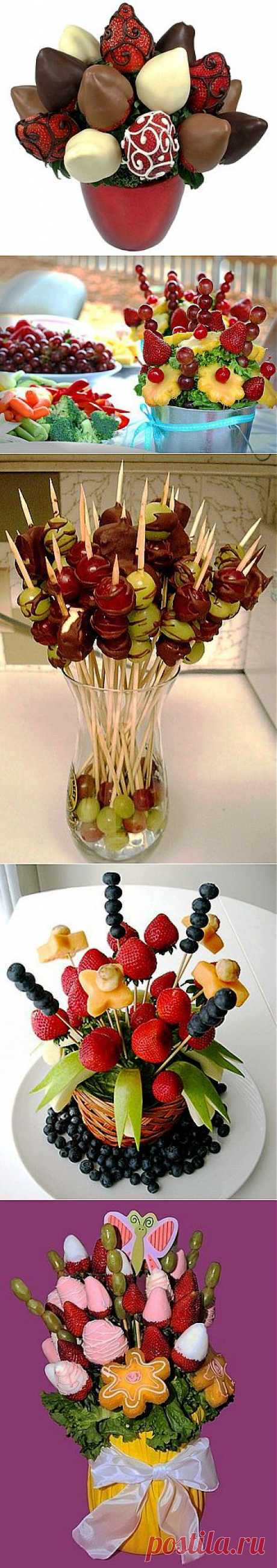 Украшение блюд. Фруктовые букеты