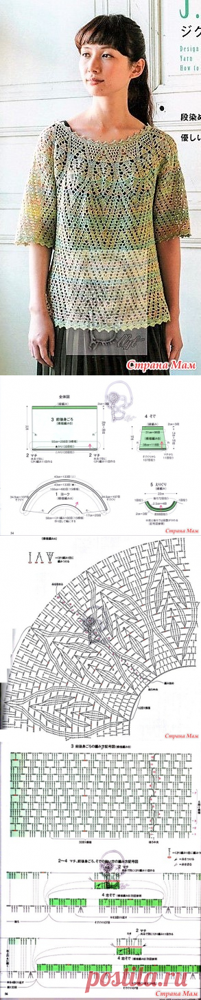 Нарядная туника с круглой кокеткой. Крючок. - ВЯЗАНАЯ МОДА+ ДЛЯ НЕМОДЕЛЬНЫХ ДАМ - Страна Мам