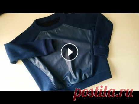 Пуловер ОВЕРСАЙЗ из кожзама и трикотажа ???? Шью пуловер из кожзама и трикотажа, показываю основные этапы пошива....