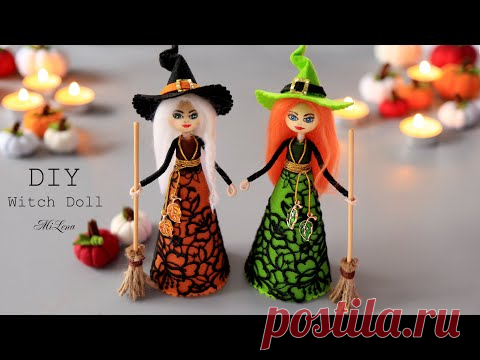 🧙‍♀️ КУКЛА ВЕДЬМОЧКА 🍄🌒🔮 CUTE WITCH DOLL 🧙‍♀️💥