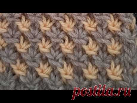 tejido y punto de estrellitas en dos colores