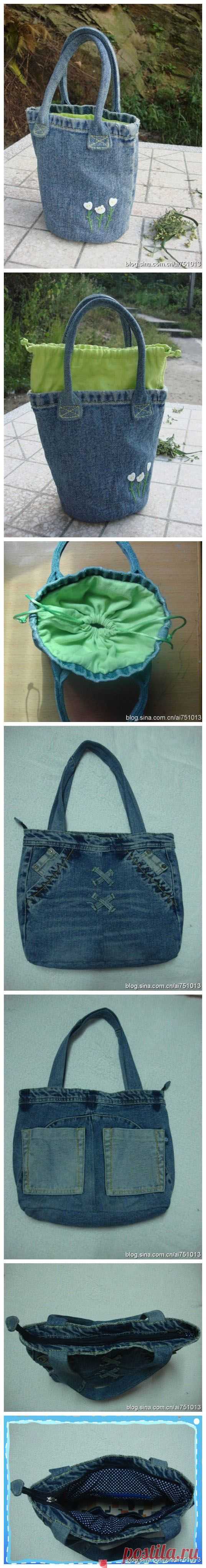 (291) Well constructed recycled denim bag. Love how it completely closes on to so nothing falls out!! | Idee
