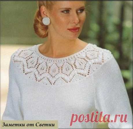 Схема круглой кокетки спицами
