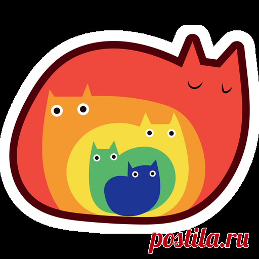 Rainbow Cats Sticker - Sticker Mania The cats are always charming, even when depicted weirdly, like in our Rainbow Cats Sticker. Look at it as if it is a work of art - minimalistic, colorful, lively, and joyful art for your Desktop. Cats in any form create a lovely atmosphere everywhere.