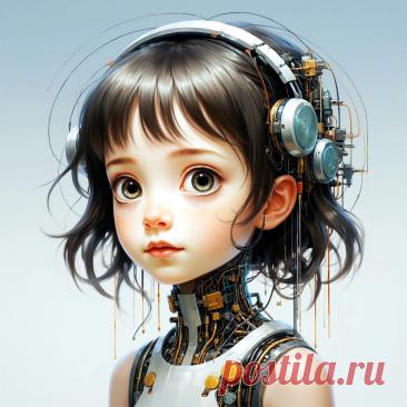 ДЕВОЧКА МИКРОСХЕМА (нейросеть Шедеврум).