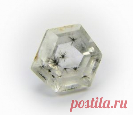 Купить звездчатый кварц (с холандитом), прозрачный, огранённые камни, № 7045