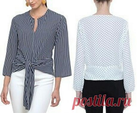 Выкройка блузы с поясом