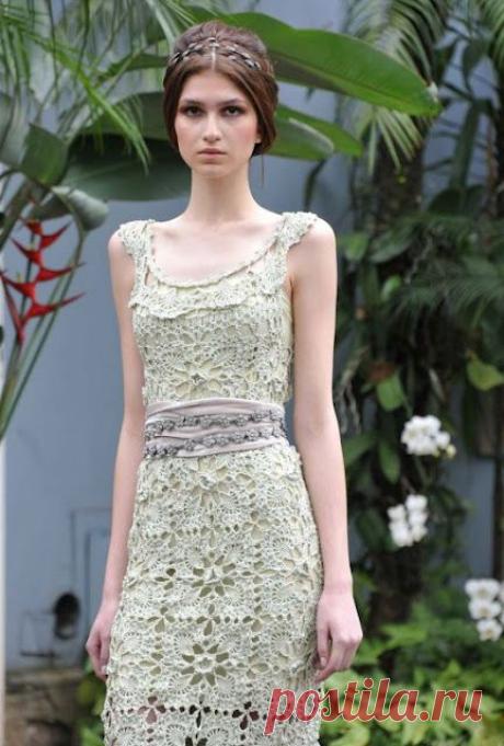 Вязаные крючком платья с мотивами. Вязаные крючком платья | 3vision - Fashion blog
