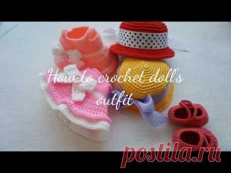 HOW TO CROCHET DOLL'S OUTFIT - YouTube