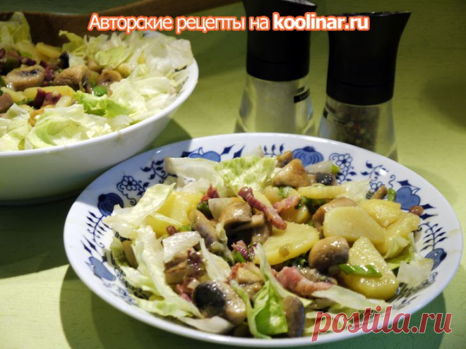 Сытный картофельный салат с шампиньонами и зеленым луком. Кулинар.ру – более 99 000 рецептов с фотографиями. Форум.