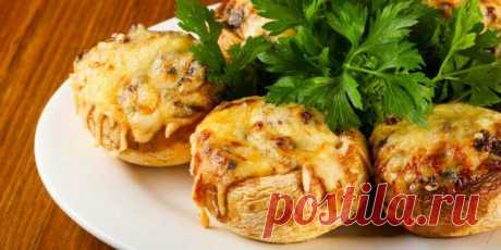 Шампиньоны фаршированные сливочным сыром — Мой садочек