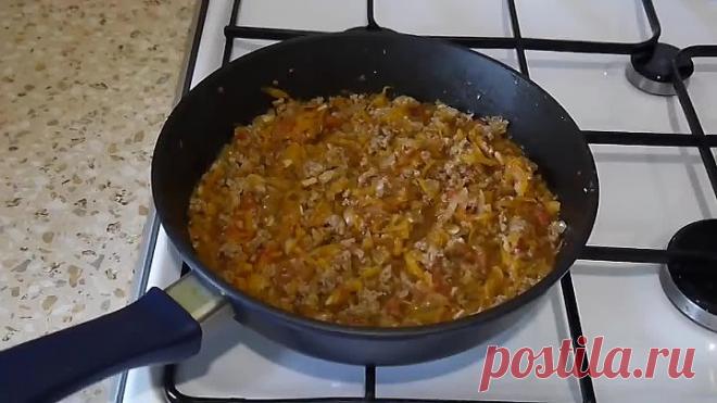 Макароны  не Отвариваю, а Готовлю Сразу в Сковороде с Фаршем и Овощами