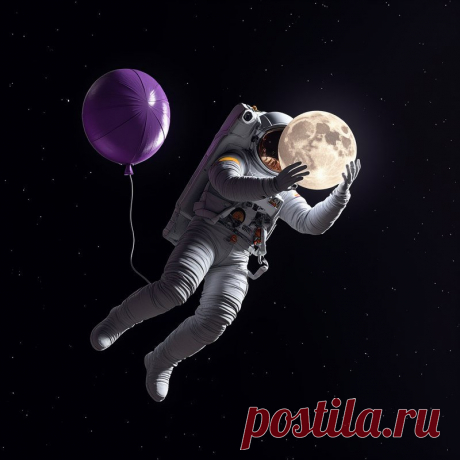 Космическая одиссея: Астронавт и луна в фиолетовом свете. Генерация из нейросети Flux 1 - Flux.1 примеры промтов - Форум ИИ о нейросетях - Yes Ai