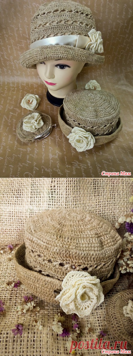 Шляпки из льна (Family look) - В.Г.У. - Вязаные Головные Уборы - Страна Мам