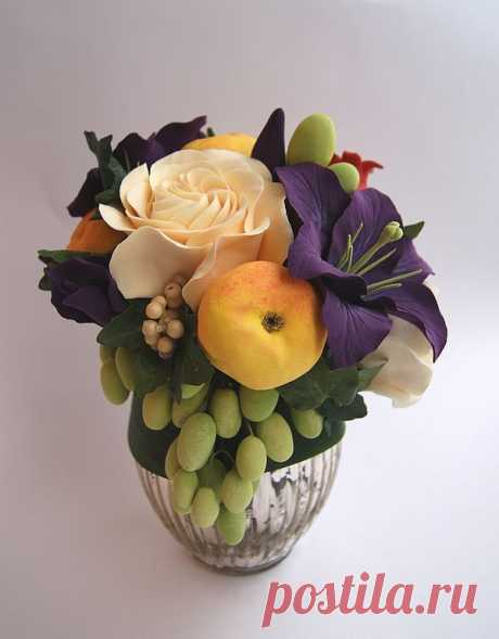 Рукотворная красота букетов из пластики — Рукоделие