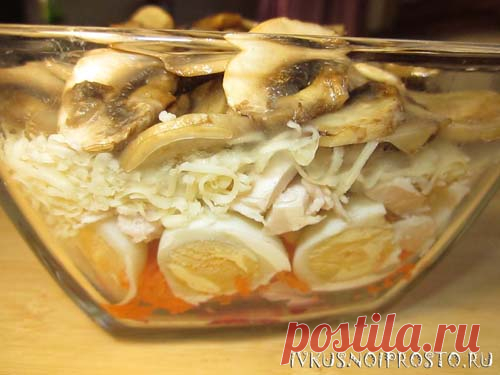 Салат с курицей и шампиньонами - рецепт с фото | И вкусно и просто
