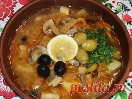 Как приготовить постную солянку с квашеной капустой