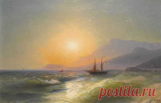 Ivan Konstantinovich Aivazovsky 1817-1900 VIEW FROM CAP MARTIN WITH MONACO IN THE DISTANCE signed in Latin and dated 1885 l.r.;  |   Pinterest • Всемирный каталог идей