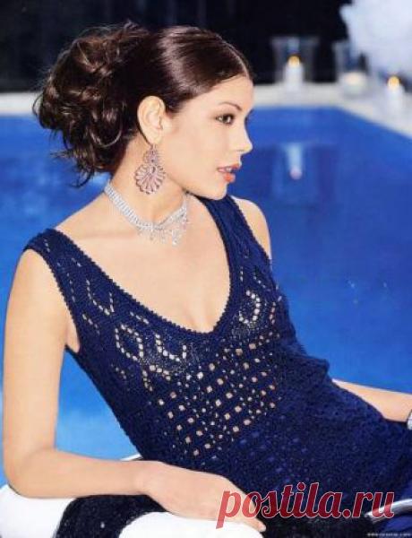 Топ в тёмно - синих тонах