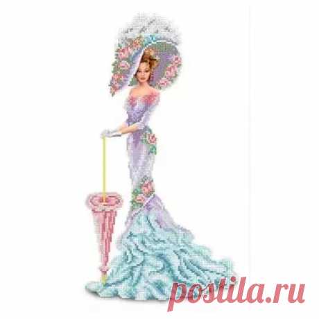Канва для вышивания с рисунком Каролинка Леди КБЛ-3012 29 х 42 см
