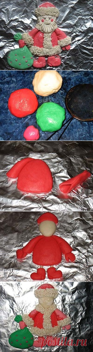 Просто и красиво: Дед Мороз из солёного теста | Женское хобби