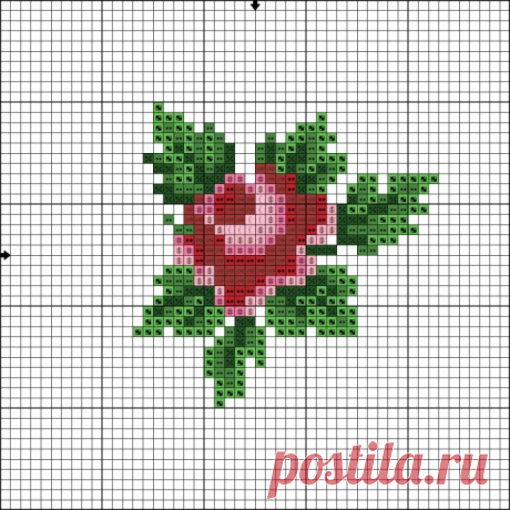 Вышивка миниатюрных розочек