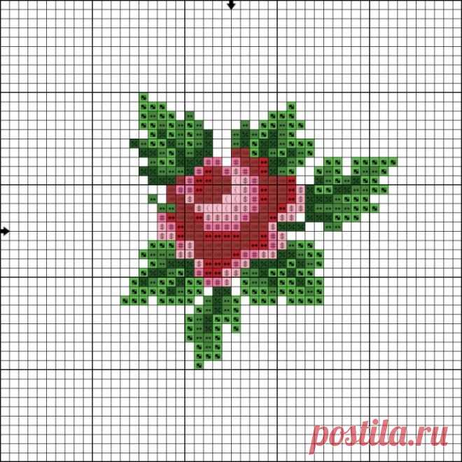 Вышивка миниатюрных розочек