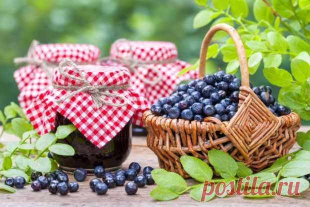 Черника с сахаром на зиму без варки — Домашняя кулинария