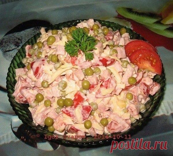 Сборный салат с помидорками и ветчиной  / Кулинарное счастье