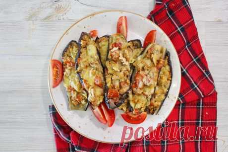 Запеченные баклажаны с сыром и помидорами