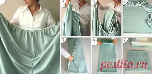 Как правильно складывать простыни на резинке