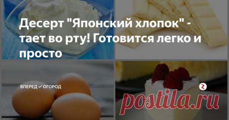 Десерт "Японский хлопок" - тает во рту! Готовится легко и просто Вчера случайно встретились с двоюродной сестрой. Поболтали в кафе за чашкой чая о жизни. Когда нам принесли по кусочку десерта к чаю, сестра похвасталась, что ее дочь угощала "японским хлопком". "Просто необыкновенный вкус, тает во рту!"
Оказывается, что "Японский хлопок" - это нежный, воздушный по структуре чизкейк - бисквит.
И, как вы понимаете, рецептик уже у меня!
Делюсь с Вами! Записывайте!