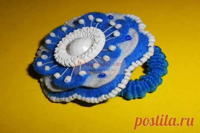 Резинка из фетра. Цветочек. Мастер-класс с пошаговыми фото