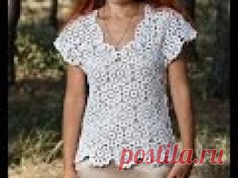 Как связать блузку.Кофточка летняя 1 часть Crochet blouse summer вязание крючком из мотивов - Hai Tet Hay Как связать блузку.Кофточка летняя 1 часть Crochet blouse summer вязание крючком из мотивов летняя кофта крючком схема,