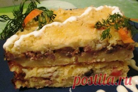 Ну о-очень вкусное второе блюдо!
&quot;Картофельная запеканка с мясом&quot; Вот рецепт...