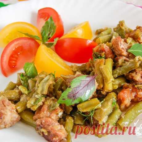 Рецепт: Свинина, тушенная со стручковой фасолью