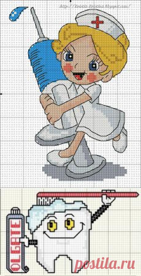 Медицинская тематика. Вышивка