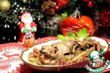 Ароматная куриная печень, запеченная в фольге