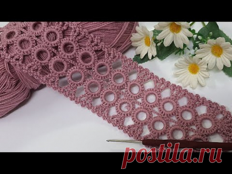 Harika 🌺 Yapımı kolay ve zarif kenar tığ işi örgü model crochet knitting