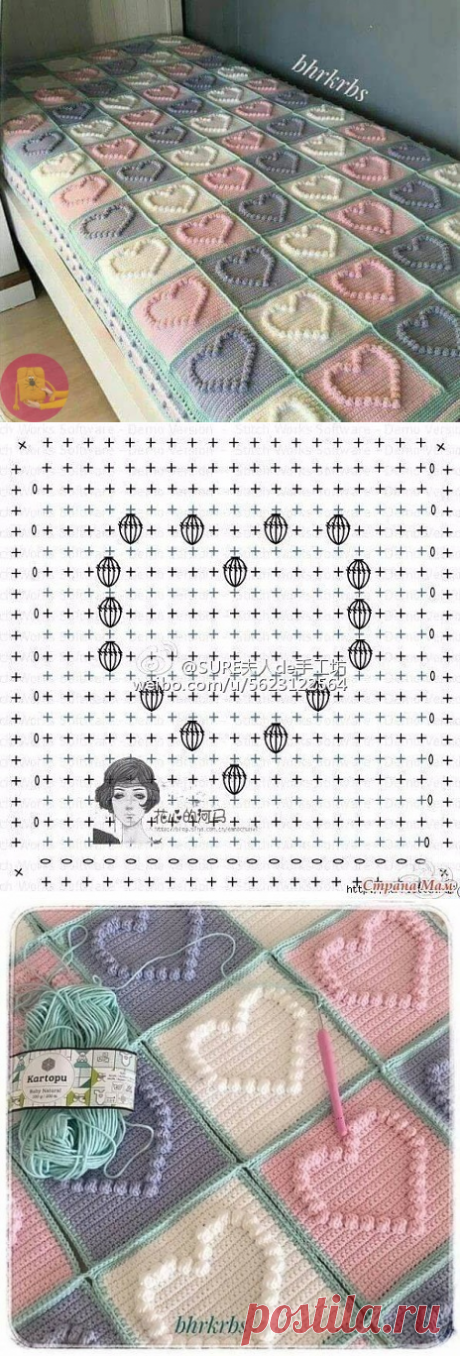 Мотив для пледа из категории Интересные идеи – Вязаные идеи, идеи для вязания