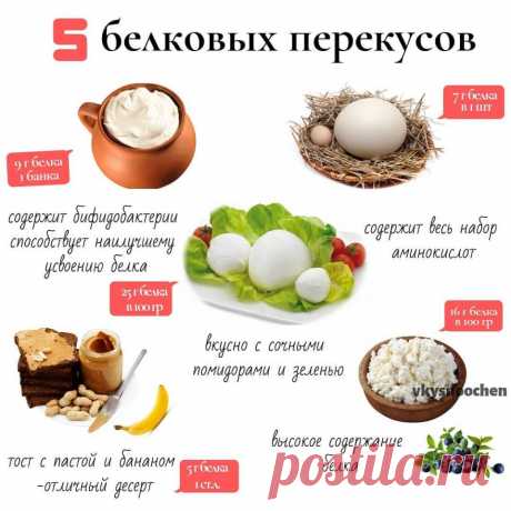 5 полезных белковых перекусов: